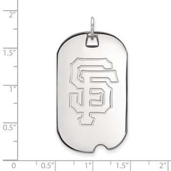 Sterling Silver Rhodium Plated Major League Baseball LogoArt San Francisco Giants Large Dog Tag — alternate view