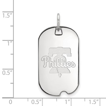 Sterling Silver Rhodium Plated Major League Baseball LogoArt Philadelphia Phillies Dog Tag Pendant — alternate view