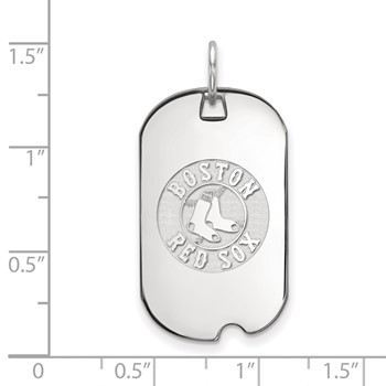 14k White Gold Major League Baseball LogoArt Boston Red Sox Small Dog Tag Pendant — alternate view
