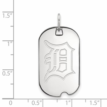 Sterling Silver Rhodium Plated Major League Baseball LogoArt Detroit Tigers Small Dog Tag — alternate view