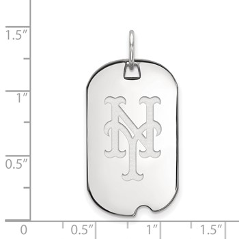 Sterling Silver Rhodium Plated Major League Baseball LogoArt New York Mets N-Y Dog Tag — alternate view