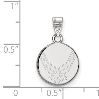 Sterling Silver Rhodium-plated LogoArt U.S. Air Force Small Disc Pendant — alternate view