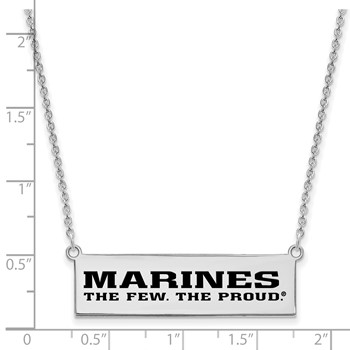 Sterling Silver Rh-Plat U.S. Marine Corps Epoxied The Few. The Proud. Bar N — alternate view