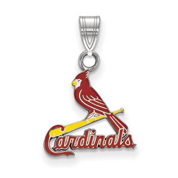 SS/Rh-p Major League Baseball LogoArt St. Louis Cardinals Enamel Pendant
