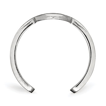 Sterling Silver Rhodium-plated MLB LogoArt Boston Red Sox Toe Ring — alternate view