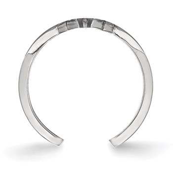 Sterling Silver Rhodium Plated Major League Baseball LogoArt New York Yankees N-Y Toe Ring — alternate view