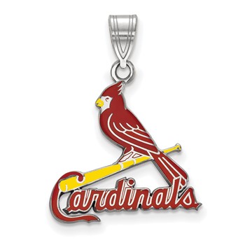 SS/Rh-p Major League Baseball LogoArt St. Louis Cardinals Enamel Pendant