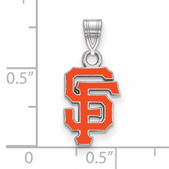 Sterling Silver Rhodium Plated Major League Baseball LogoArt San Francisco Giants Enamel Pendant — alternate view