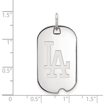 Sterling Silver Rhodium Plated Major League Baseball LogoArt Los Angeles Dodgers Dog Tag — alternate view