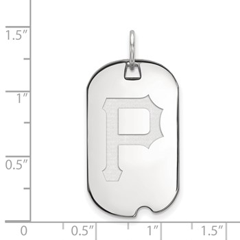 Sterling Silver Rhodium Plated Major League Baseball LogoArt Pittsburgh Pirates Dog Tag Pendant — alternate view