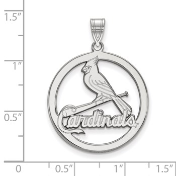 SS/Rh-p Major League Baseball LogoArt St. Louis Cardinals Circle Pendant — alternate view