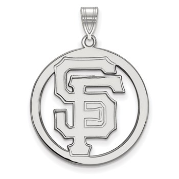 Sterling Silver Rhodium Plated Major League Baseball LogoArt San Francisco Giants Extra Large Pendant
