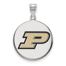 Purdue University Jewelry - Quality Gold Sterling Silver Purdue XL Logo Disc Necklace - 22 Inch main image 0