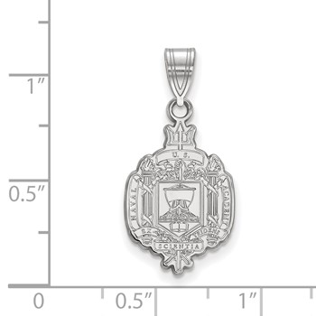 Sterling Silver Rhodium-plated LogoArt US Naval Academy Large Crest Pendant — alternate view