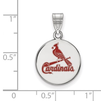 SS/Rh-p Major League Baseball LogoArt St. Louis Cardinals Enamel Pendant — alternate view