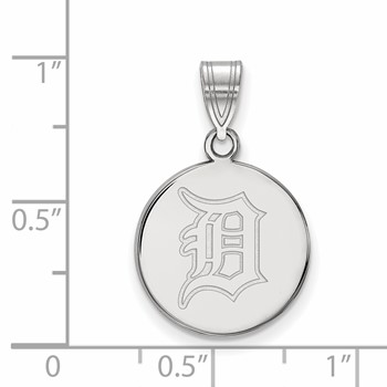 10k White Gold Major League Baseball LogoArt Detroit Tigers Medium Disc Pendant — alternate view