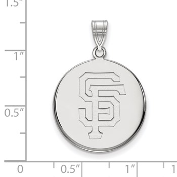 14k White Gold Major League Baseball LogoArt San Francisco Giants Letters S-F Large Pendant — alternate view