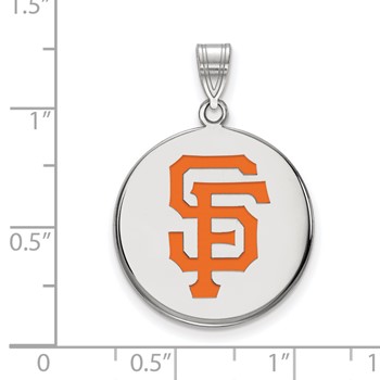 Sterling Silver Rhodium Plated Major League Baseball LogoArt San Francisco Giants Enamel Pendant — alternate view