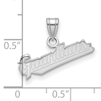 14k White Gold Major League Baseball LogoArt Cleveland Guardians Small Pendant — alternate view