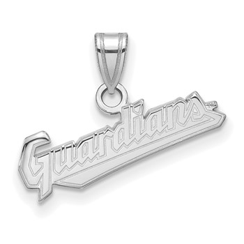 14k White Gold Major League Baseball LogoArt Cleveland Guardians Small Pendant