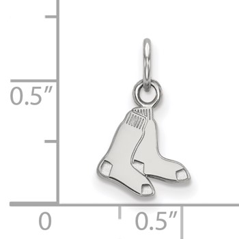 10k White Gold Major League Baseball LogoArt Boston Red Sox Extra Small Socks Pendant — alternate view