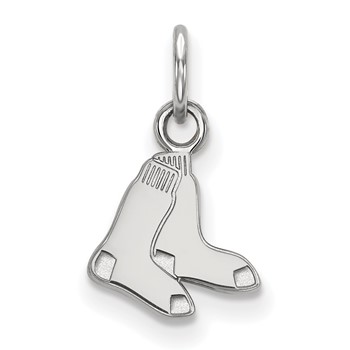 10k White Gold Major League Baseball LogoArt Boston Red Sox Extra Small Socks Pendant