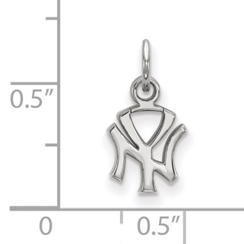 14k White Gold Major League Baseball LogoArt New York Yankees N-Y Extra Small Pendant — alternate view