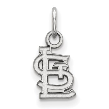 14k White Gold Major League Baseball LogoArt St. Louis Cardinals St. L Extra Small Pendant