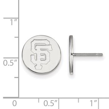Sterling Silver Rhodium Plated Major League Baseball LogoArt San Francisco Giants Post Earrings — alternate view