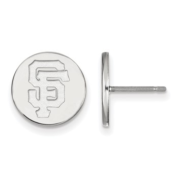 Sterling Silver Rhodium Plated Major League Baseball LogoArt San Francisco Giants Post Earrings