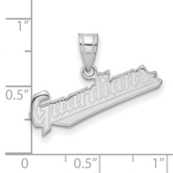 14k White Gold Major League Baseball LogoArt Cleveland Guardians Medium Pendant — alternate view