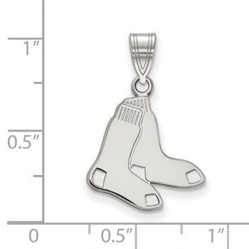 10k White Gold Major League Baseball LogoArt Boston Red Sox Pair of Socks Pendant — alternate view