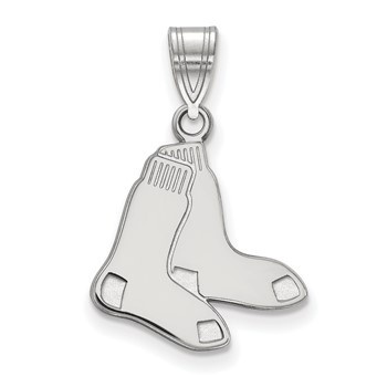 10k White Gold Major League Baseball LogoArt Boston Red Sox Pair of Socks Pendant