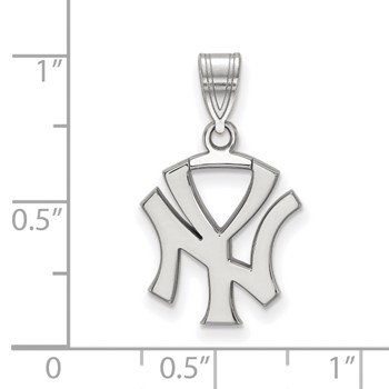 10k White Gold Major League Baseball LogoArt New York Yankees N-Y Medium Pendant — alternate view