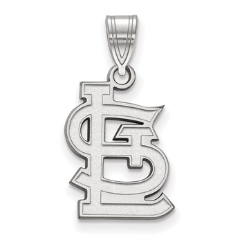 10k White Gold Major League Baseball LogoArt St. Louis Cardinals St. L Medium Pendant