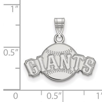 Sterling Silver Rhodium Plated Major League Baseball LogoArt San Francisco Giants Baseball Pendant — alternate view