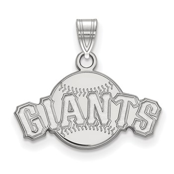 Sterling Silver Rhodium Plated Major League Baseball LogoArt San Francisco Giants Baseball Pendant