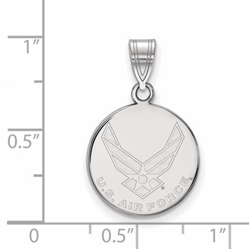Sterling Silver Rhodium-plated LogoArt U.S. Air Force Medium Disc Pendant — alternate view