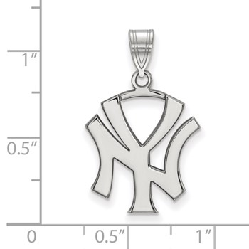 10k White Gold Major League Baseball LogoArt New York Yankees N-Y Large Pendant — alternate view