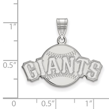 14k White Gold Major League Baseball LogoArt San Francisco Giants Baseball Medium Pendant — alternate view