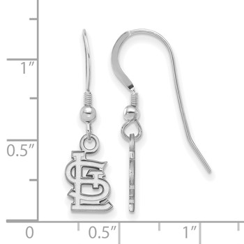 Sterling Silver Rhodium Plated Major League Baseball LogoArt St. Louis Cardinals Dangle Earrings — alternate view