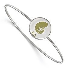 LogoArt Sterling Silver University Of Louisville Small Ctr Wire Bangle