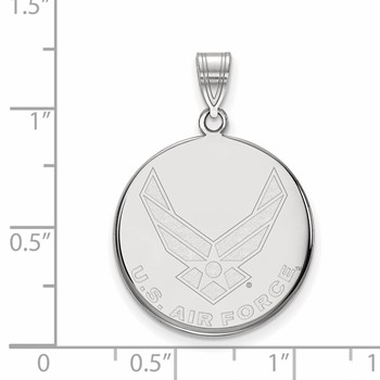 Sterling Silver Rhodium-plated LogoArt U.S. Air Force Large Disc Pendant — alternate view