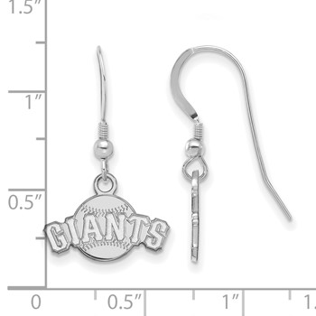 Sterling Silver Rhodium Plated Major League Baseball LogoArt San Francisco Giants Dangle Earrings — alternate view