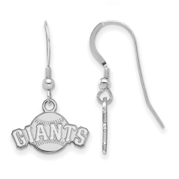 Sterling Silver Rhodium Plated Major League Baseball LogoArt San Francisco Giants Dangle Earrings