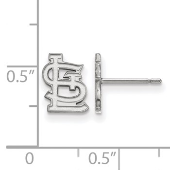 10k White Gold Major League Baseball LogoArt St. Louis Cardinals St. L Extra Small Post Earrings — alternate view