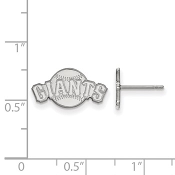 10k White Gold Major League Baseball LogoArt San Francisco Giants Extra Small Post Earrings — alternate view