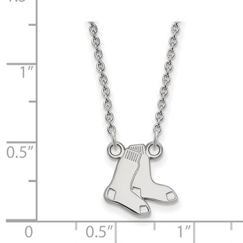 10k White Gold Major League Baseball LogoArt Boston Red Sox Small Pair of Socks Necklace — alternate view
