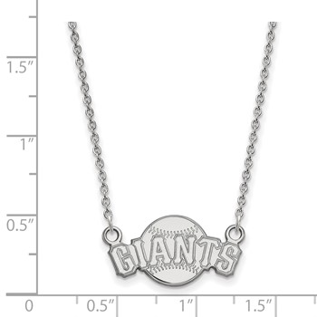 10k White Gold Major League Baseball LogoArt San Francisco Giants Baseball Small Necklace — alternate view