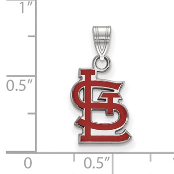 SS/Rh-p Major League Baseball LogoArt St. Louis Cardinals Enamel Pendant — alternate view